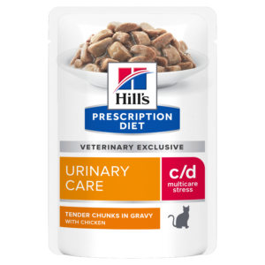 Hill's PRESCRIPTION DIET c/d Urinary Stress Chicken Pouch - лечебна мокра храна за котки с уринарни проблеми, идиопатичен цистит – пауч с пилешко