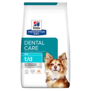Hill's PRESCRIPTION DIET t/d Mini Dental Care - лечебна суха храна за зъбна хигиена, намалява образуването на плака и зъбен камък - за кучета от дребни породи, с пилешко/ пакет 3кг.