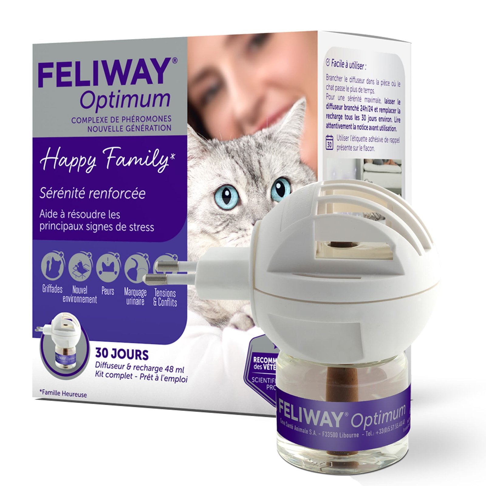 FELIWAY®Optimum пълнител плюс изпарител с котешки феромон 48 мл.