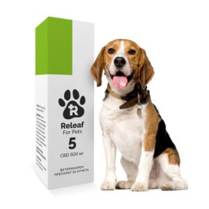 Releaf For Pets 5 - 500мг. Широкоспектърно CBD масло в MCT масло за животни - 10мл. 6-19 кг.