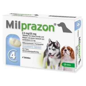 Milprazon 2.5 mg/25 mg / Милпразон 2,5 мг/25 мг таблетки за кучета с тегло 1 – 5 кг – 4 таблетки