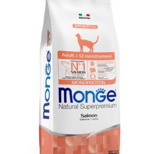 Monge Natural Superpremium Monoprotein Adult Cat Salmon - Пълноценна суха храна за котки в зряла възраст със сьомга/ Пакет 10кг.