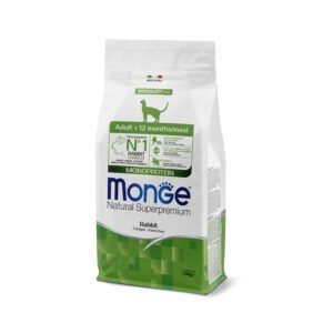 Monge Natural Superpremium Monoprotein Adult Cat Rabbit - Пълноценна суха храна за котки в зряла възраст със заешко