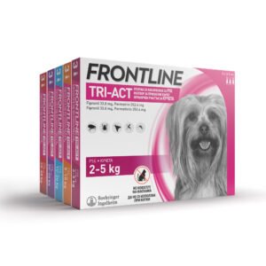 Frontline Tri-Act за кучета срещу бълхи, кърлежи и летящи насекоми, кутия с 3 пипети