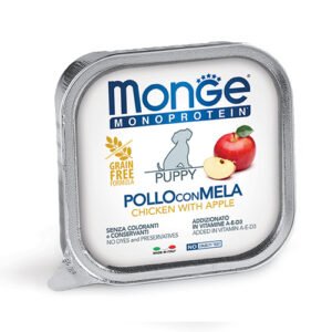 Monge Monoprotein Puppy Dog Paté Chicken with Apple - Терин пастет за подрастващи кученца с пилешко и ябълка/ 12х150г.