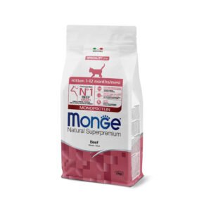 Monge Natural Superpremium Monoprotein Kitten Beef - Пълноценна суха храна за подрастващи котета с телешко