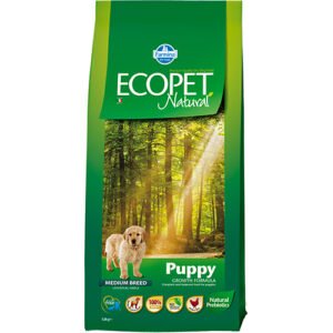 Farmina ECOPET NATURAL PUPPY - пълноценна суха храна за кученца и бременни или кърмещи кучета от всички породи с пилешко/ Пакет 12кг.