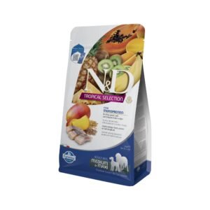N&D Tropical Selection Dog Adult Medium&Maxi Herring and Tropical fruits – суха храна за кучета над 1 година от средни и едри породи, с херинга, спелта, овес и тропически плодове