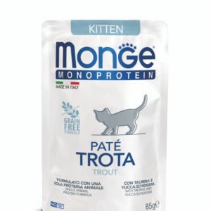 Monge Monoprotein Kitten Cat Paté Trout - Пауч за подрастващи котенца до 1 година с пъстърва и картофи/ 12х85г.