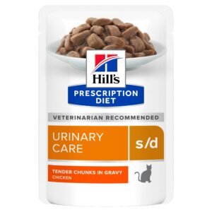 Hill's PRESCRIPTION DIET Feline s/d Urinary Care - лечебна мокра храна за котки в зряла възраст с уринарни проблеми и за бързо разтваряне на струвити, с пилешко