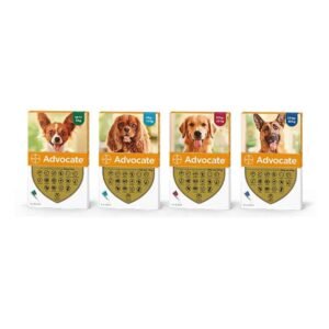 Advocate Dog/ Адвокейт - комбиниран препарат срещу вътрешни и външни паразити за кучета , кутия с 3 броя пипети