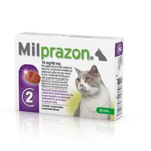 Milprazon / Милпразон 16 mg/40 mg - филмирани таблетки за вътрешно обезпаразитяване на котки с тегло от 2 до 8 кг. – кутия с 2 таблетки