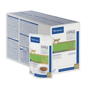 VIRBAC-  U WET -Cat Urology Dissolution & Prevention chunks in gravy - Диетична  храна за котки за разтваряне на струвитни и превенция на оксалатни  камъни- хапки в сос грейви/ Кутия: 12 пауча x 85гр.